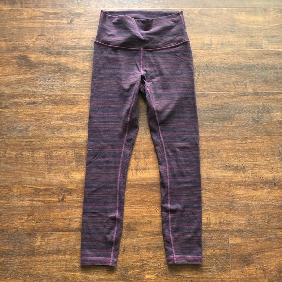 lululemon athletica Pants - Lululemon 6 Workout Leggings Maroon Stripe Stretch